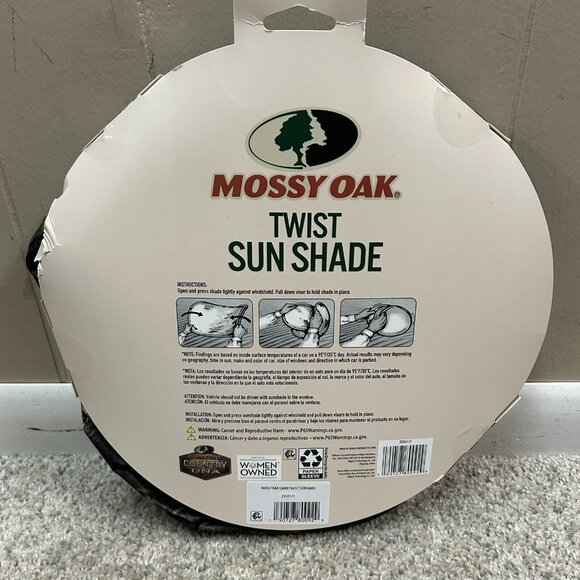 Mossy Oak Twist Camo Sun Shade 31.5" In X 28.5" New Front Window Car Protection - Picture 6 of 7